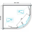 Душевой уголок 100x80 см BelBagno DUE-RH-2-100/80-C-Cr прозрачное
