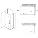 Душевой уголок 150x60 см Abber Schwarzer Diamant AG30150MH-S60M-S60M матовое