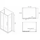 Душевой уголок 130x80 см Abber Schwarzer Diamant AG30130BH-S80B-S80B прозрачное