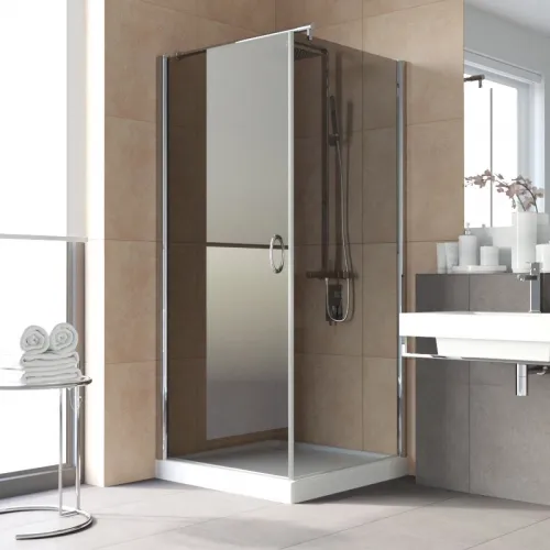Душевой уголок Vegas Glass EP-Fis LUX 90*100 08 07 L 90x100 см L, профиль хром, стекло графитовое