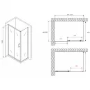 Душевой уголок 100x50 см Abber Schwarzer Diamant AG301005-S505 прозрачное