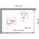 Душевой уголок 110-125x80 см BelBagno UNIQUE-AH-1-110/125-80-M-Cr матовое