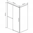 Душевой уголок Vincea Slim Soft VSR-1SS8013CLGM 130x80 см, профиль вороненая сталь, стекло прозрачное