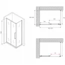 Душевой уголок 100x100 см Abber Schwarzer Diamant AG30100BMH-S100BM матовое