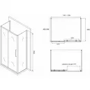 Душевой уголок 130x90 см Abber Schwarzer Diamant AG30130BH-S90B-S90B прозрачное