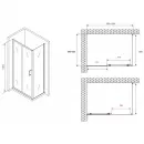 Душевой уголок 100x60 см Abber Schwarzer Diamant AG301005-S605 прозрачное