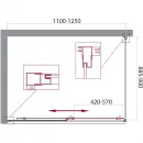 Душевой уголок 110-125x90 см BelBagno UNIQUE-AH-1-110/125-90-M-Cr матовое
