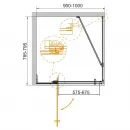 Душевой уголок 90-100x79,5 см Cezares SLIDER-AH-1-80-90/100-BR-Cr бронза