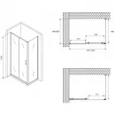 Душевой уголок 100x50 см Abber Schwarzer Diamant AG30100B-S50B прозрачное