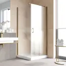 Душевой уголок Vegas Glass EP-Fis LUX 90*110 05 02 R 90x110 см R, профиль бронза, стекло шиншилла
