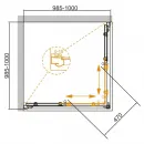 Душевой уголок 100x100 см Cezares GIUBILEO-A-2-100-SCORREVOLE-C-Br прозрачное