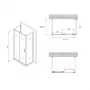 Душевой уголок 100x50 см Abber Schwarzer Diamant AG30100B-S50B-S50B прозрачное