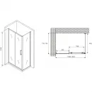 Душевой уголок 140x75 см Abber Schwarzer Diamant AG30140B-S75B прозрачное