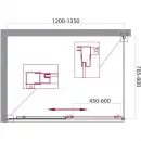 Душевой уголок 120-135x80 см BelBagno UNIQUE-AH-1-120/135-80-M-Cr матовое