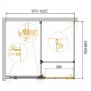 Душевой уголок 102,5x80,5 см Cezares STREAM-AH-1-100/80-C-Cr прозрачное