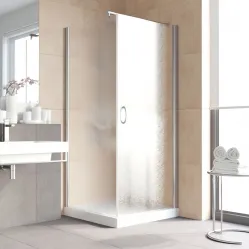 Душевой уголок Vegas Glass EP-Fis LUX 80*90 08 02 R 80x90 см R, профиль хром, стекло шиншилла