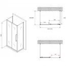 Душевой уголок 160x50 см Abber Schwarzer Diamant AG30160BH-S50B-S50B прозрачное