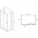 Душевой уголок 140x75 см Abber Schwarzer Diamant AG30140B-S75B-S75B прозрачное