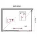 Душевой уголок 120-135x80 см BelBagno UNIQUE-AH-1-120/135-80-C-Cr прозрачное