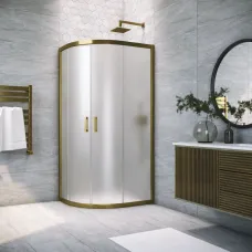 Душевой уголок Vegas Glass ZS-F TUR NOVO 90*80 05 10 90x80 см, профиль бронза, стекло сатин