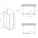 Душевой уголок 100x60 см Abber Schwarzer Diamant AG30100B-S60B-S60B прозрачное