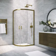 Душевой уголок Vegas Glass ZS-F TUR NOVO 90*80 05 crystalvision 90x80 см, профиль бронза, стекло прозрачное