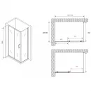Душевой уголок 100x50 см Abber Schwarzer Diamant AG30100B5-S50B5 прозрачное