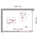 Душевой уголок 100-115x100 см BelBagno UNIQUE-AH-1-100/115-100-P-Cr текстурное стекло