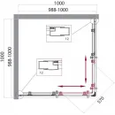 Душевой уголок 100x100 см BelBagno UNO-195-A-2-100-C-NERO прозрачное