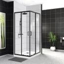 Душевой уголок 100x100 см BelBagno UNO-195-A-2-100-C-NERO прозрачное