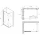 Душевой уголок 100x60 см Abber Schwarzer Diamant AG30100B5-S60B5 прозрачное
