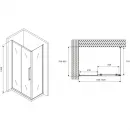 Душевой уголок 100x80 см Abber Schwarzer Diamant AG30100MH-S80M матовое