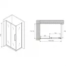 Душевой уголок 140x75 см Abber Schwarzer Diamant AG30140H-S75 прозрачное