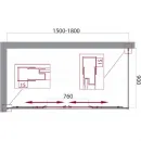 Душевой уголок 150-180x90 см BelBagno UNIQUE-AH-21-150/180-90-M-Cr матовое