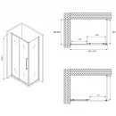 Душевой уголок 100x50 см Abber Schwarzer Diamant AG30100BH-S50B прозрачное