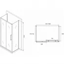 Душевой уголок 140x75 см Abber Schwarzer Diamant AG30140H-S75-S75 прозрачное