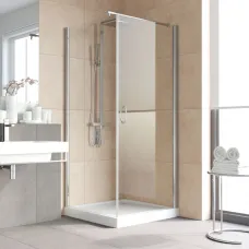 Душевой уголок Vegas Glass EP-Fis LUX 90*110 08 crystalvision R 90x110 см R, профиль хром, стекло прозрачное