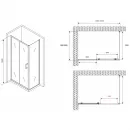 Душевой уголок 130x60 см Abber Schwarzer Diamant AG30130B5-S60B5 прозрачное