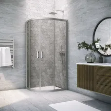 Душевой уголок Vegas Glass ZZS-F NOVO h2000 100*90 07 07 100x90 см, профиль матовый хром, стекло графитовое