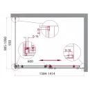 Душевой уголок 140x100 см BelBagno ACQUA-AH-1-140/100-C-Cr прозрачное