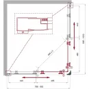 Душевой уголок 100x80 см BelBagno UNO-195-AH-2-100/80-C-NERO прозрачное