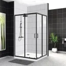Душевой уголок 100x80 см BelBagno UNO-195-AH-2-100/80-C-NERO прозрачное
