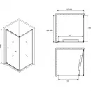 Душевой уголок Abber Schwarzer Diamant AG0A100B 99,2x100 см, профиль черный матовый, стекло прозрачное