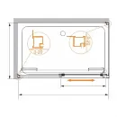 Душевой уголок 140x80 см Cezares LUX-SOFT-W-AH-1-140/80-C-Cr-IV прозрачное