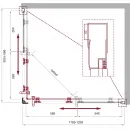 Душевой уголок 120x100 см BelBagno UNO-195-AH-2-120/100-C-NERO прозрачное