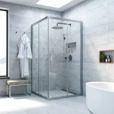 Душевой уголок Vegas Glass ZA NOVO h2000 110 07 crystalvision 110x110 см, профиль матовый хром, стекло прозрачное