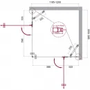 Душевой уголок 120x100 см BelBagno Kraft KRAFT-AH-22-120/100-C-Cr-R прозрачное