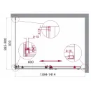 Душевой уголок 140x90 см BelBagno ACQUA-AH-1-140/90-C-Cr прозрачное
