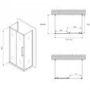 Душевой уголок 130x60 см Abber Schwarzer Diamant AG30130BH-S60B-S60B прозрачное