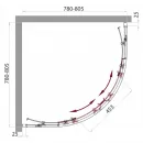 Душевой уголок BelBagno Sela 80x80 см текстурное стекло SELA-R-2-80-Ch-Cr